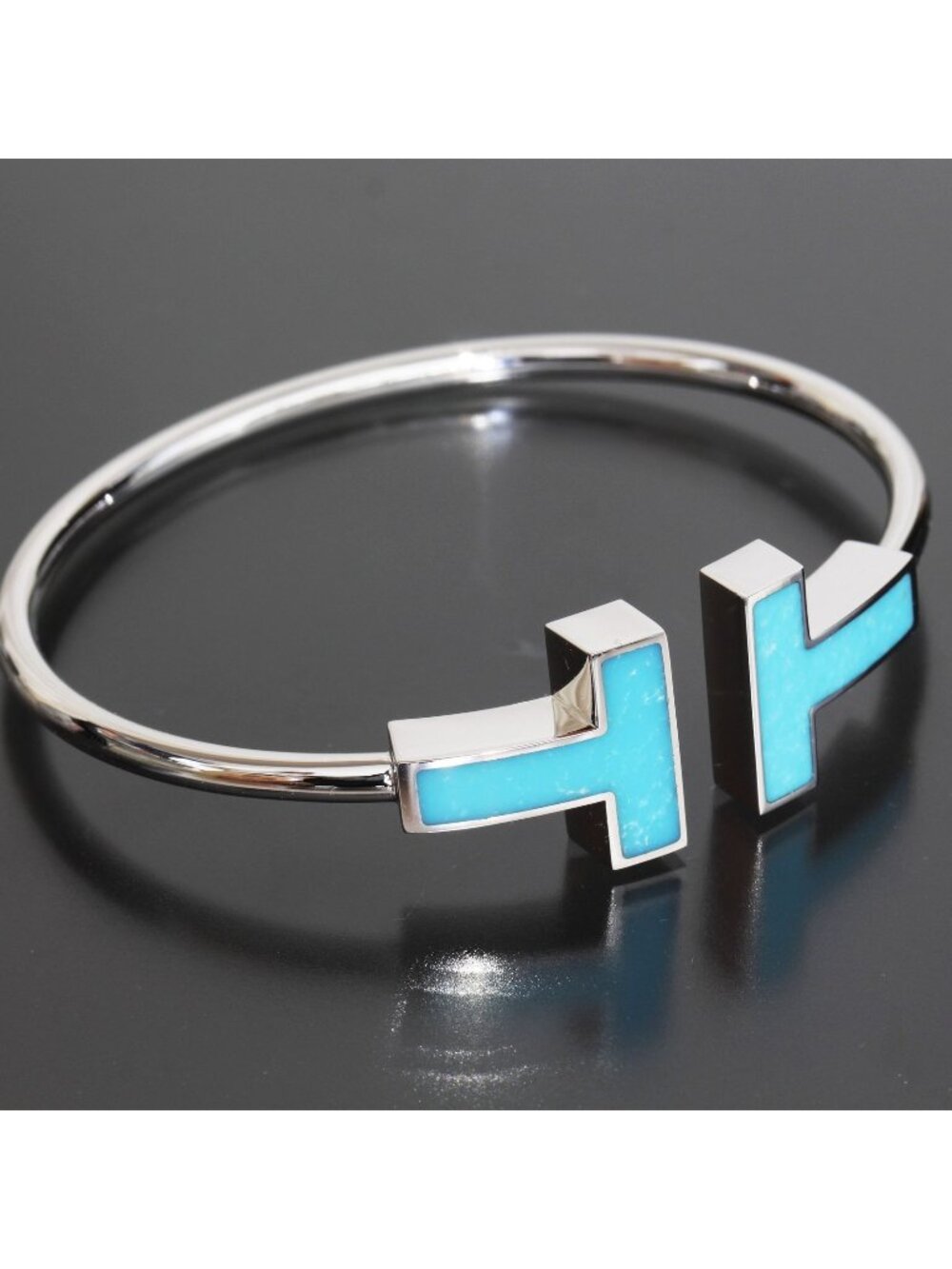 Tiffany & Co T Wide Wire Bracelet Turquoise
